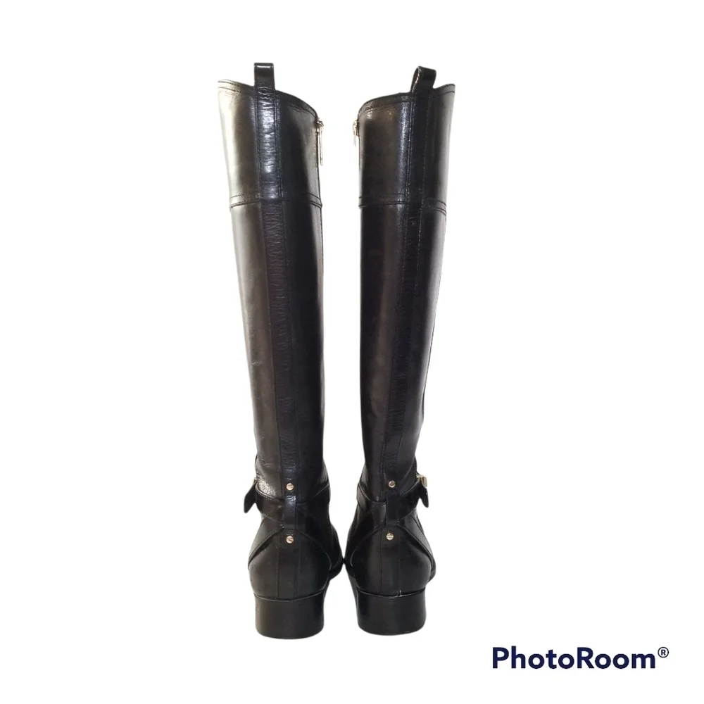 TORY BURCH Brita Tall Black Leather Riding Boots size 5.5